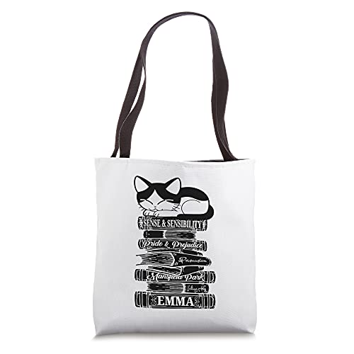 Jane Austen Cat Kitten Literary Book Club Mr. Darcy Fans Tote Bag