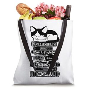 Jane Austen Cat Kitten Literary Book Club Mr. Darcy Fans Tote Bag