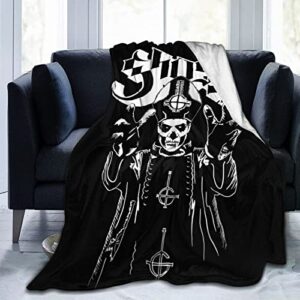 anwenbd ghost band logo luxury fleece blanket throw blankets for couch bed sofa 60 inch x50 inch, black
