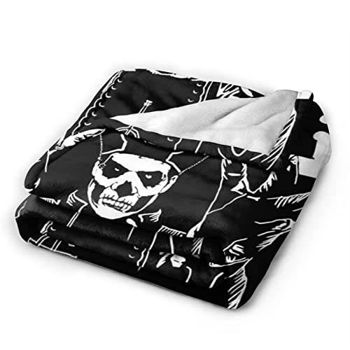 ANWENBD Ghost Band Logo Luxury Fleece Blanket Throw Blankets for Couch Bed Sofa 60 Inch x50 Inch, Black