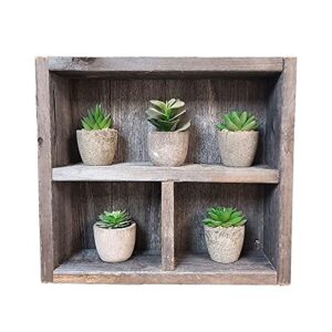 reclaimed wood shelf square – rustic weathered wood – made in the usa