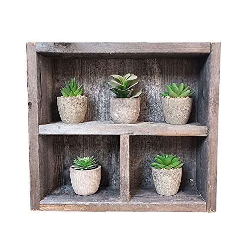 Reclaimed Wood Shelf Square - Rustic Weathered Wood - Made in The USA