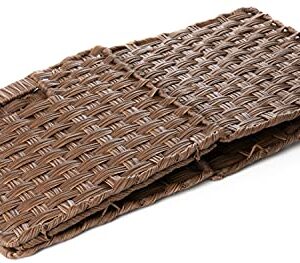 Foldable Synthetic Plastic Wicker Storage Basket with Iron Wire Frame By Blue Ridge Basket Company(Set of 4)