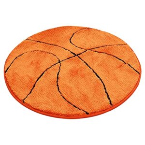 jeogyong basketball rug, soft and comfy sports themed round area rugs bedroom living room carpet kitchen mat bath rugs for bathroom, basketball themed room decor for kids bedroom men cave