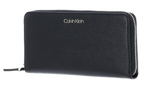 calvin klein saffiano zip around wallet ck black