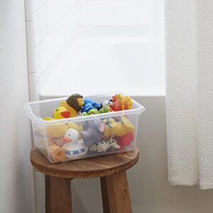 ECR4Kids Scoop Front Storage Bins, Multipurpose Organization, Clear, 10-Piece