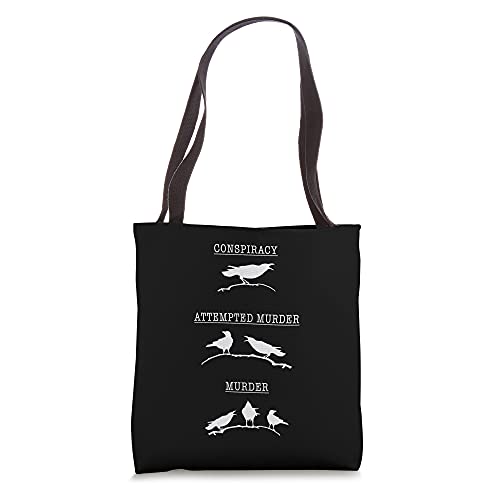 Crow Poetry Attempted Murder Skull Gothic Edgar Allan Poe Tote Bag