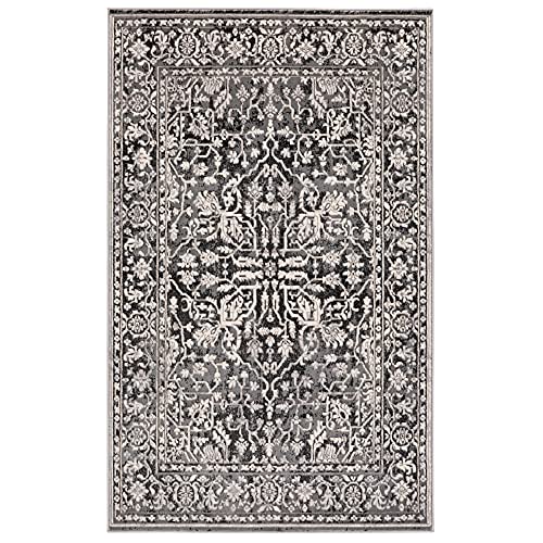 FirsTime & Co. Gray Noelle Vintage Medallion Area Rug for Living Room, Bedroom, Entryway, Home Office, Distressed, French Country, 5 x 8 Feet