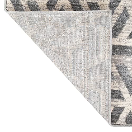 FirsTime & Co. Gray Loren Geometric Area Rug for Living Room, Bedroom, Entryway, Home Office, Distressed, Modern, 5 x 8 Feet