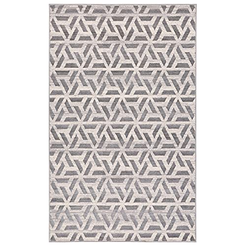 FirsTime & Co. Gray Loren Geometric Area Rug for Living Room, Bedroom, Entryway, Home Office, Distressed, Modern, 5 x 8 Feet