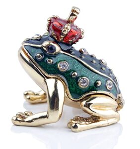 sevenbees small frog prince trinket boxes hinged frog figurine jewelry boxes gift for girls women