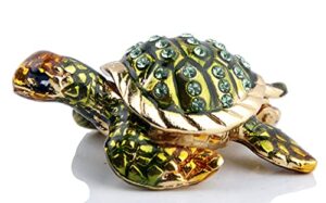 sevenbees mini sea turtle figurine trinket box hinged jewelry boxes