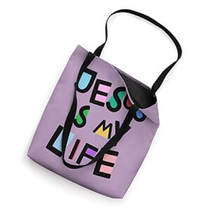 Jesus Is My Life Religious Church Christian Worship Womens Tote Bag