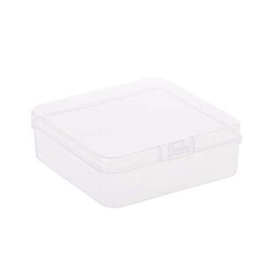 helyzq small transparent plastic storage box clear square multipurpose display case