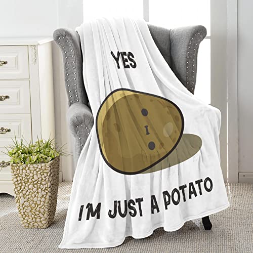 Smier Direct Cute Potato Soft Comfy Flannel Blanket Fluffy Queen Plush Throw Twin Cozy Outdoor Picnic Living Room Travel Couch 80x60in for Adult