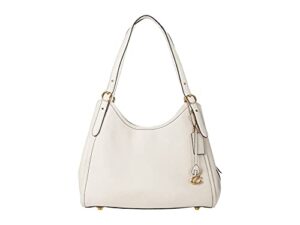 coach soft pebble leather lori shoulder bag chalk one size