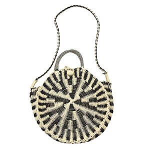 straw bag hand weave straw crossbody bags for women circle handle tote handbag beach bags for womens large summer weave shoulder bags natural