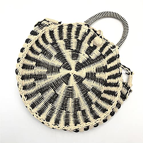 Straw Bag Hand Weave Straw Crossbody Bags For Women Circle Handle Tote Handbag Beach Bags for Womens Large Summer Weave Shoulder Bags Natural