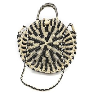 Straw Bag Hand Weave Straw Crossbody Bags For Women Circle Handle Tote Handbag Beach Bags for Womens Large Summer Weave Shoulder Bags Natural