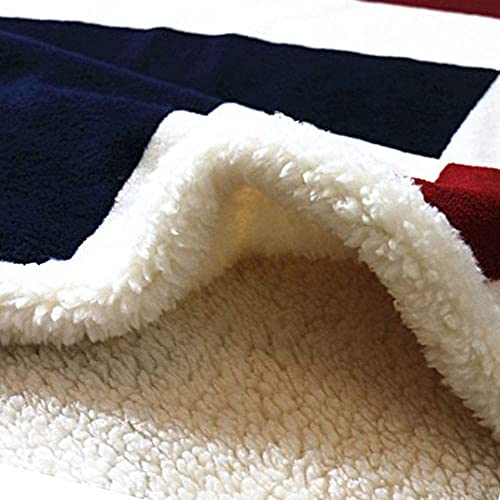 Annyuboo British Union Jack Throw Blanket Soft Sherpa Fleece Blanket Lightweight Cozy Blanket for Couch Bed Chair Office Sofa - 50x60Inch