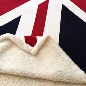 Annyuboo British Union Jack Throw Blanket Soft Sherpa Fleece Blanket Lightweight Cozy Blanket for Couch Bed Chair Office Sofa - 50x60Inch