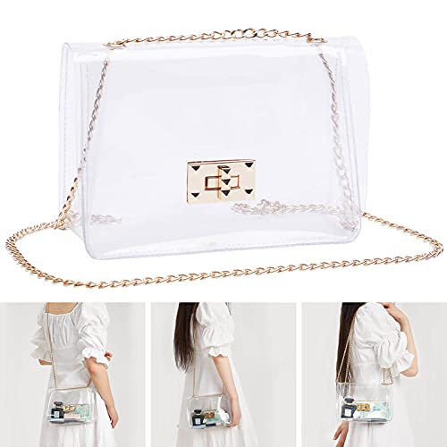 COROMAY Clear Purse for Women, Clear Bag Stadium Approved, Clear Crossbody Bag for Women