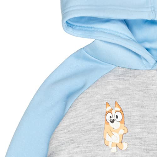 Bluey Bingo Mom Toddler Boys Fleece Hoodie Light Blue/Grey 5T