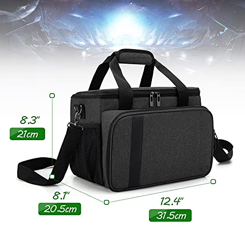 CURMIO Game Console Carrying Case Compatible with Xbox Series X, Portable Carrying Bag with Shoulder Strap for Controllers, Cables, Headsets, Ideal for Game Player, Black, Patent Pending, Bag Only