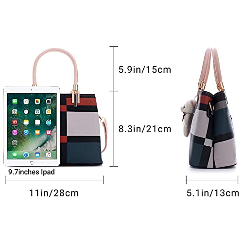 Rvenwain Handbags for Women Ladies Tote Shoulder Bags Satchel Top Handle Satchel Purse in Pretty Color Combination (White)
