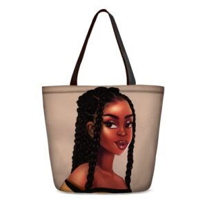 womens girls african american tote travel bag black girl shoulder handbag for work travel business beach shopping school