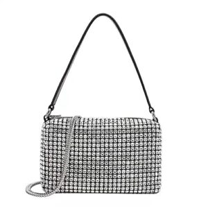 nogutu silver rhinestone purse rhinestone crossbody purse for women clutch purse evening chain for party wedding