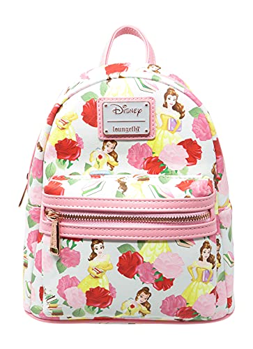 Loungefly Disney Beauty and the Beast Allover Print Womens Double Strap Shoulder Bag Purse