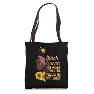 melanin black queen african american history month woman tote bag