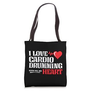 fitness motivation quote – cardio drumming – funny workout tote bag