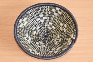 hand woven african basket – small – 8 inches sisal & sweetgrass basket – woven bowl – handmade in rwanda, srb334