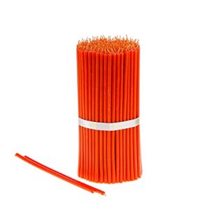 Danilovo Pure Beeswax Candles - No-Drip, Smoke-Less, Tall, Thin Taper Candles – Decorative Candles for Church Prayer, Decor or Birthday Candles – Honey Scented Candles – 6.4”x0.22” (Orange, 50pcs)