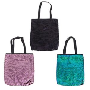 PartyKindom Travel Tote Bag Tote Bag Sequin Large Capacity Handbag Shoulder Bag Woman Shopping Bag- Black Versa Tote