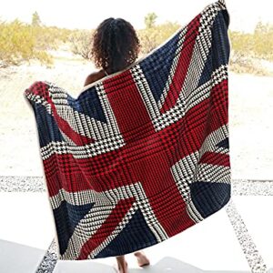 Catalonia Union Jack Blanket, UK Flag Sherpa Fleece Blanket | Super Soft, Warm, Reversible | for Couch Bed, Gift for British, 50X70 inches