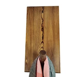 Meng Club Multi-use Rustic Long Mounted Corner Decorative Dark Wall Floating Bookshelf with 30 Degree Angle Wooden Bar for Living Room, Solid Pine Wood Wall Book Shelves Set for Hanging Coats Hook