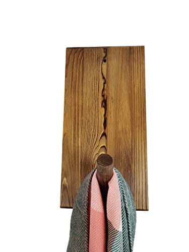 Meng Club Multi-use Rustic Long Mounted Corner Decorative Dark Wall Floating Bookshelf with 30 Degree Angle Wooden Bar for Living Room, Solid Pine Wood Wall Book Shelves Set for Hanging Coats Hook