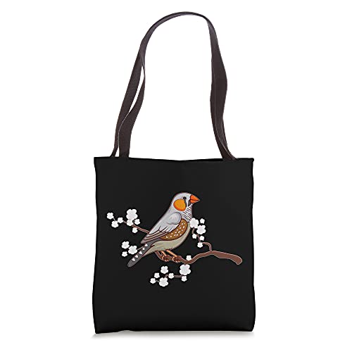 Zebra Finch In Cherry Blossom Japan Design Tote Bag