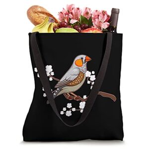 Zebra Finch In Cherry Blossom Japan Design Tote Bag