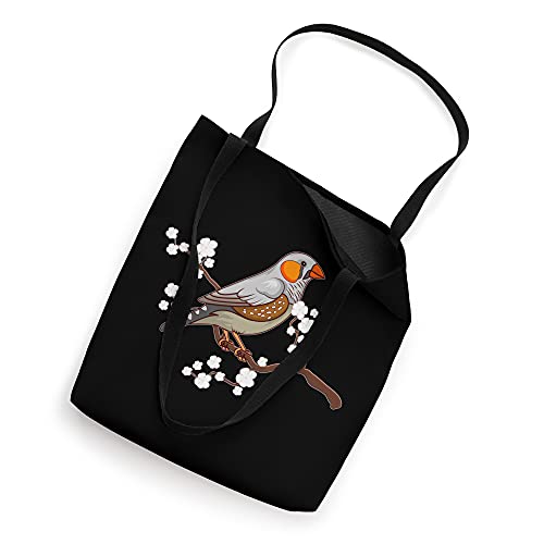 Zebra Finch In Cherry Blossom Japan Design Tote Bag