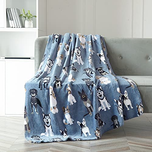 Mainstays Super Soft Plush Throw Blanket, 50" x 60", Dogs