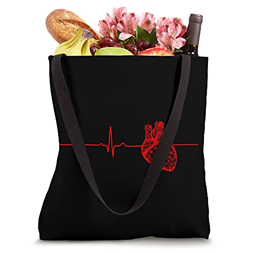 Cardiologist Heartbeat EKG ECG Cardiac Cardiology Nurse Gift Tote Bag