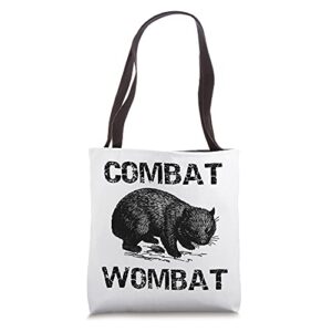 funny marsupial combat wombat tote bag