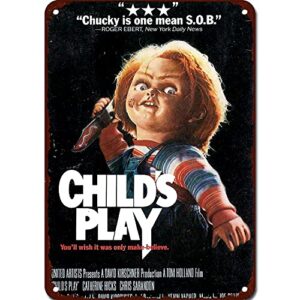 horror movies child’s play movie poster retro metal tin sign wall home wall art metal tin sign,cave,bar,club,home wall art metal tin sign 8×12 inches