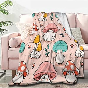 atthadassi cute mushroom head soft blanket all season throw blanket fleece blankets bed sofa 50″x40″