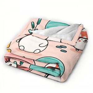 Atthadassi Cute Mushroom Head Soft Blanket All Season Throw Blanket Fleece Blankets Bed Sofa 50"x40"