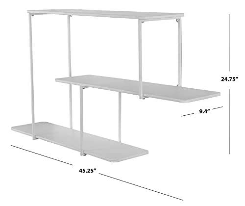 Safavieh Home Collection Anthe Modern White Floating 3-Tier Display Wall Shelf